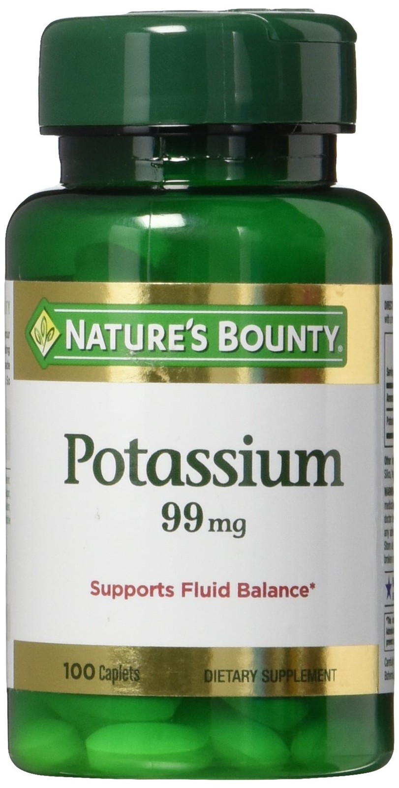 Nature’s Bounty Potassium Gluconate 99mg, 100 Caplets 100 Count (Pack of 1)