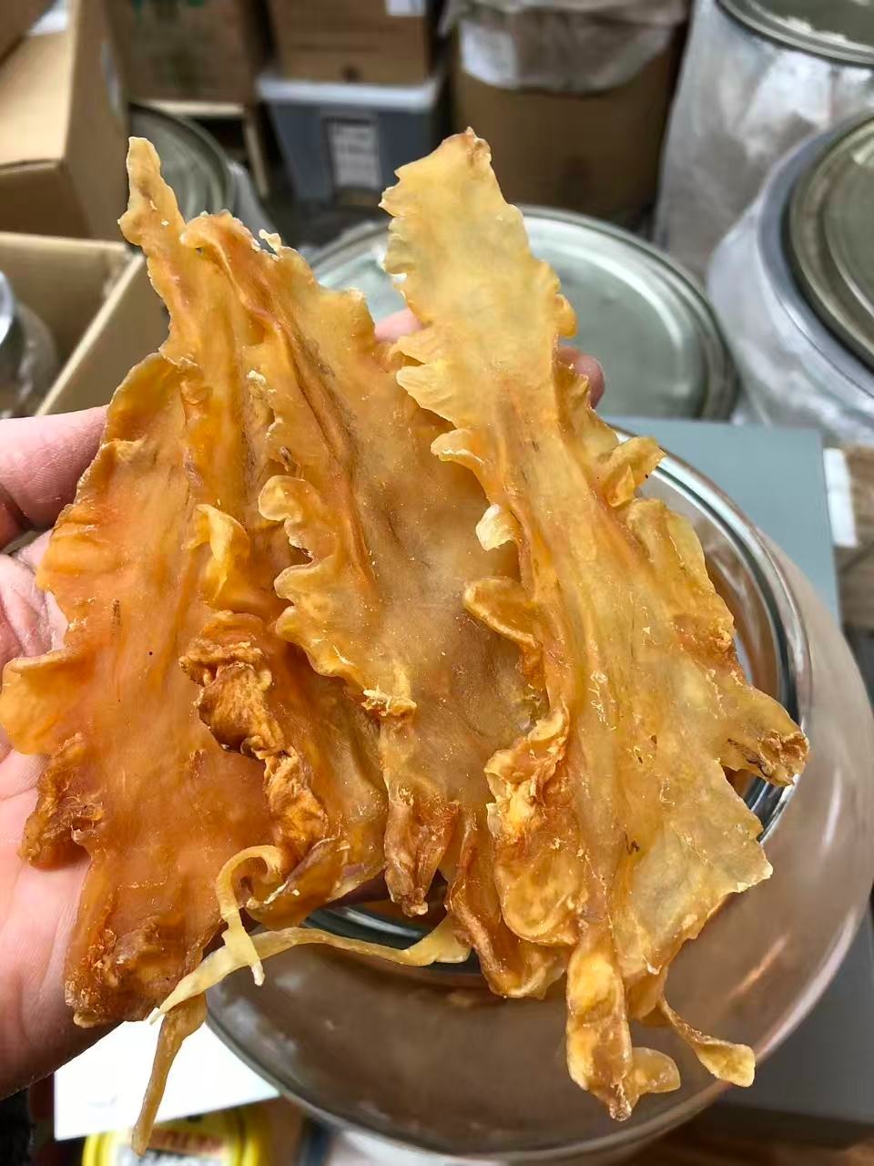 半磅装挪威鳕鱼胶Half Pound/Bag Dried Norwegian Cod Maw wild caught fish maw-U.S Seller