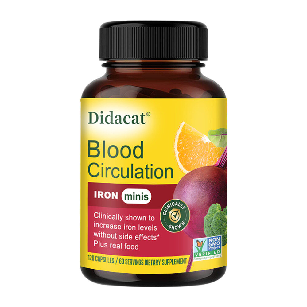 Blood Circulation Supplement 30/60/120 Capsules With Beetroot, Iron & B12