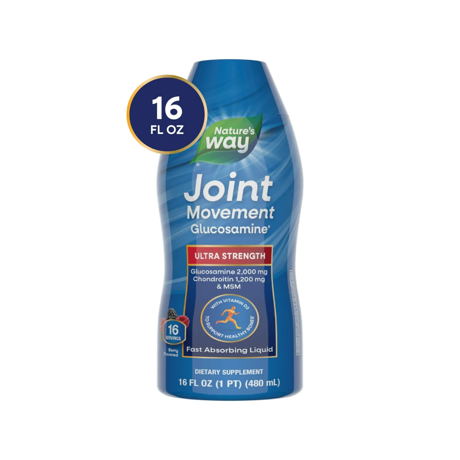 Nature’s Way Joint Movement Glucosamine Liquid Supplement, Unisex, Berry Flavore