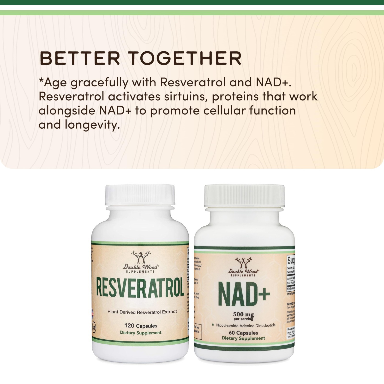 NAD+ Anti-Aging & Cell Regeneration Supplement | 500mg Pure NAD Plus, 30 Days, V