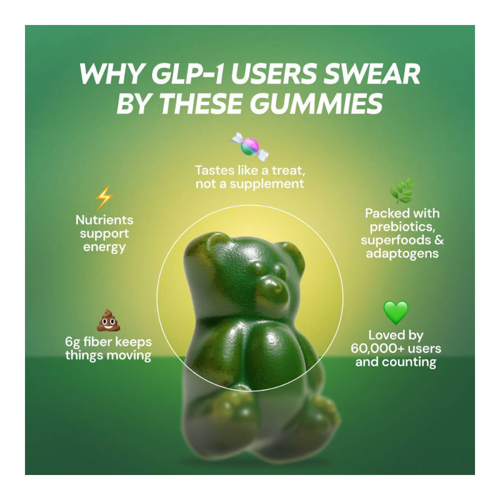 Gruns Adult Sugar Free Superfoods Greens Gummies – 240g/12 Servings
