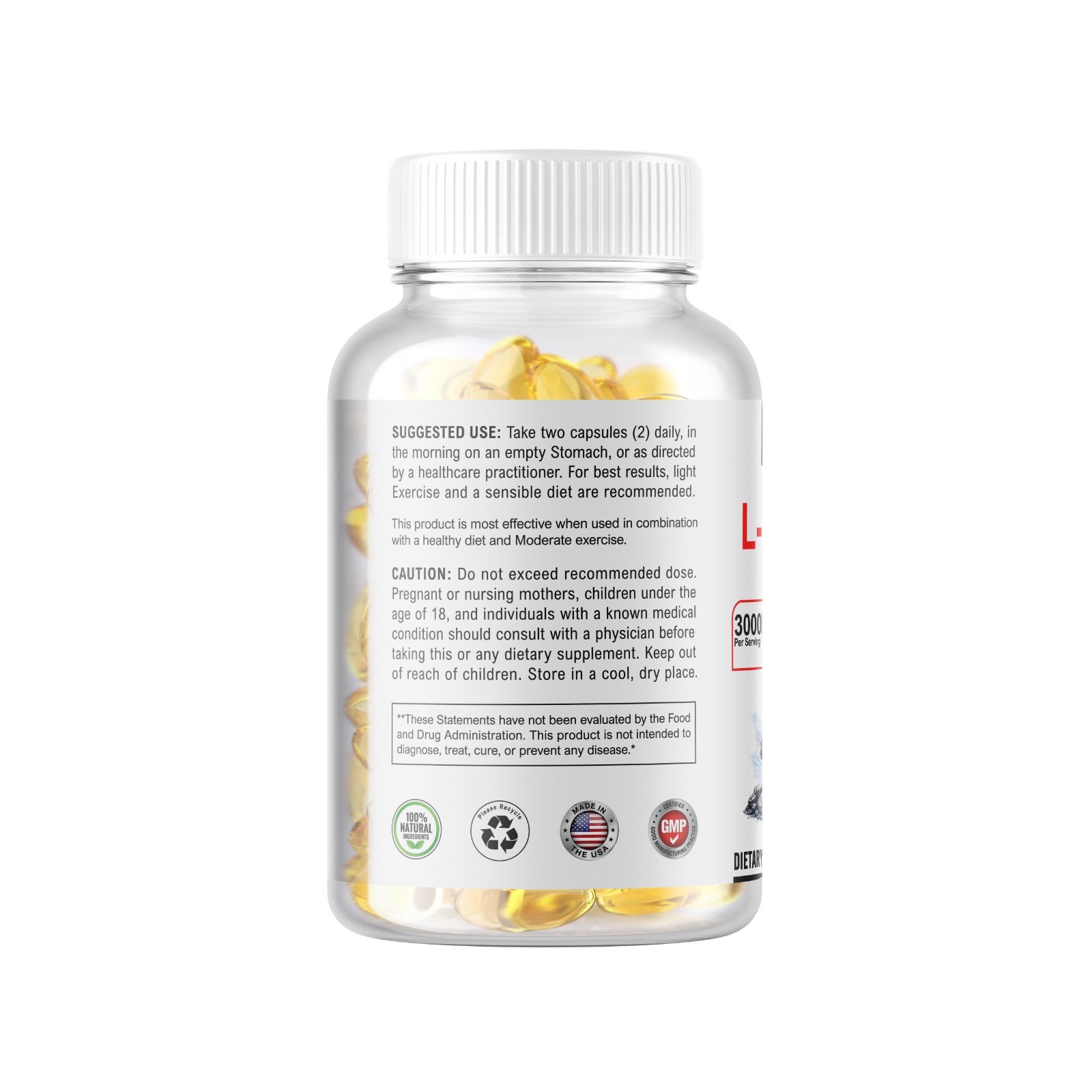 L-Arginine L-Citrulline Nitric Oxide Booster 3000mg, 180 Softgels, 90 Servings