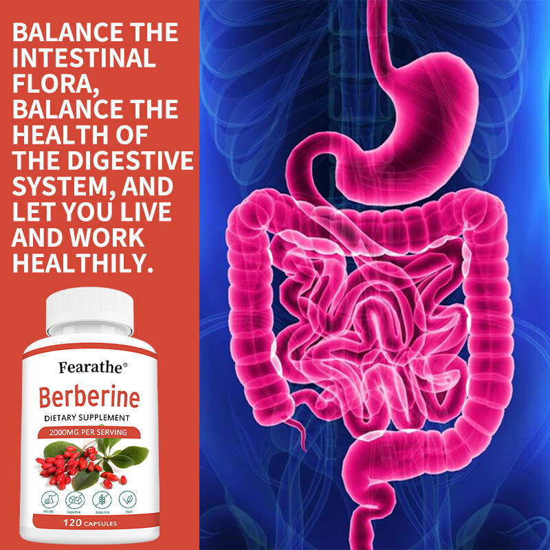 Berberine 2000 Mg 30/60/120 Capsules Heart Health & Immunity, Non-GMO