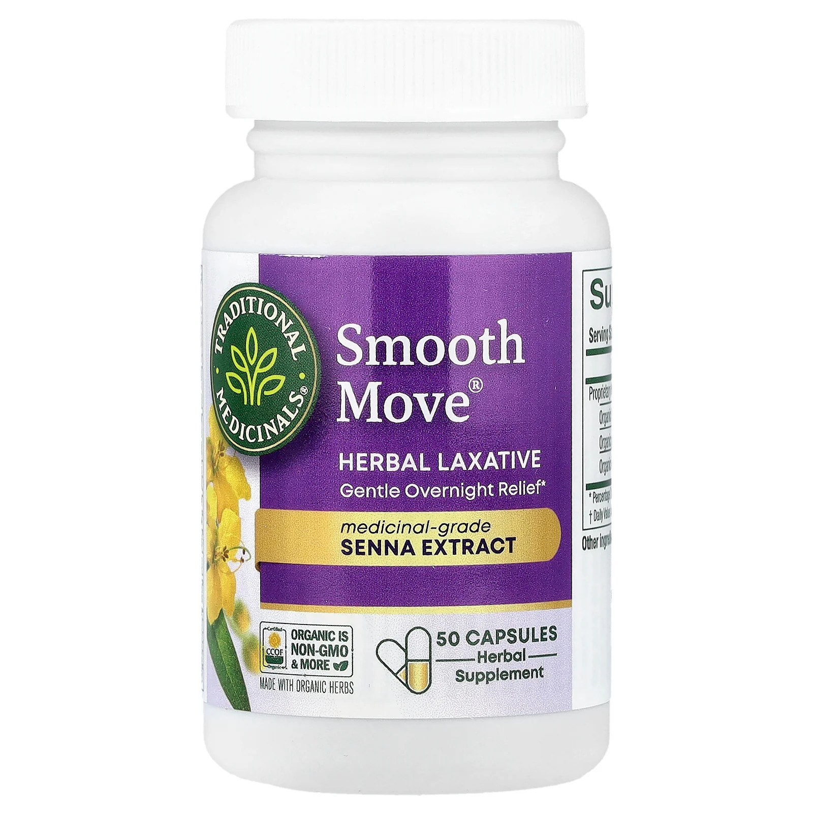 2 X Traditional Medicinals, Smooth Move® Capsules, Senna, 50 Capsules
