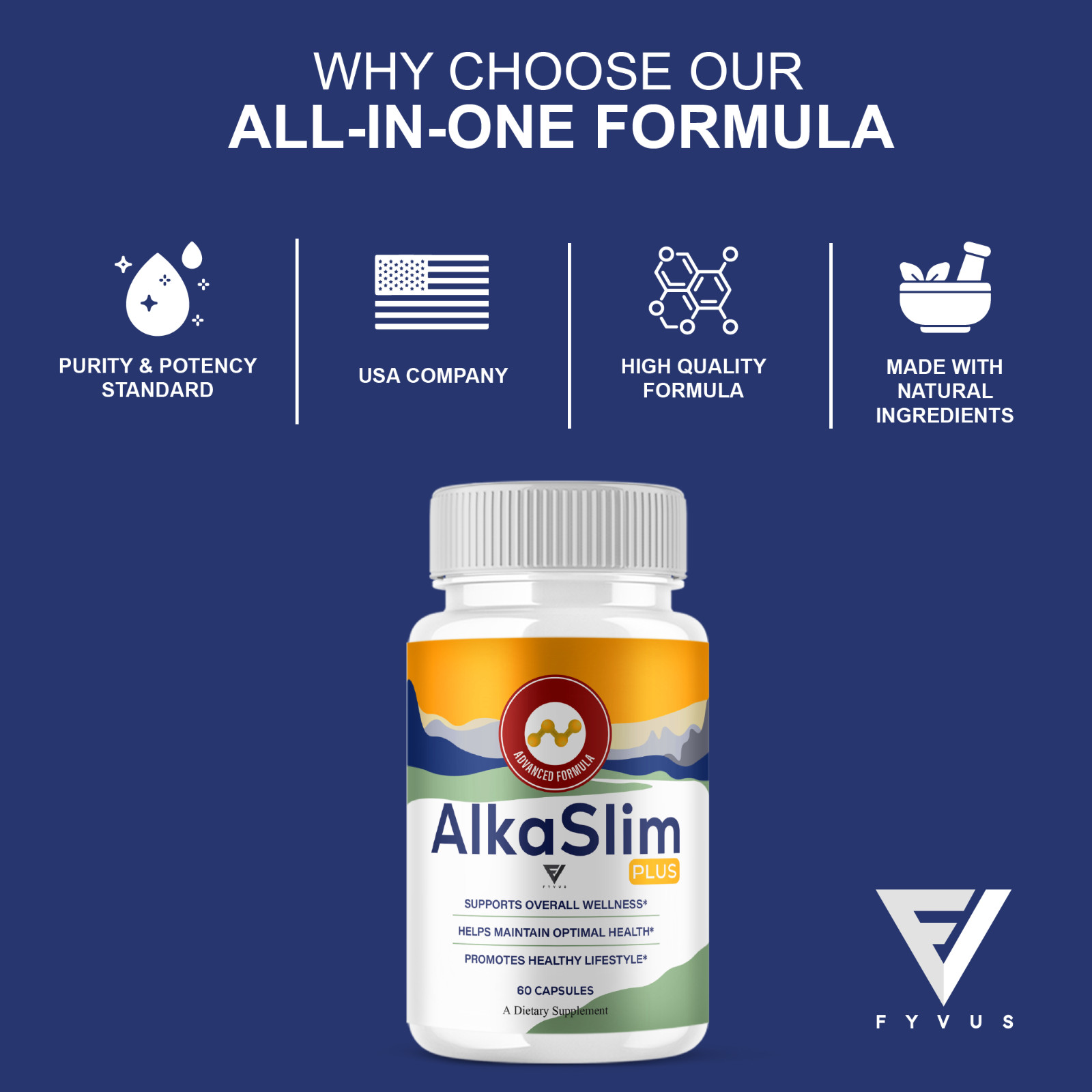 (3 Pack) AlkaSlim Plus Premium Daily Health Supplement (180 Capsules)