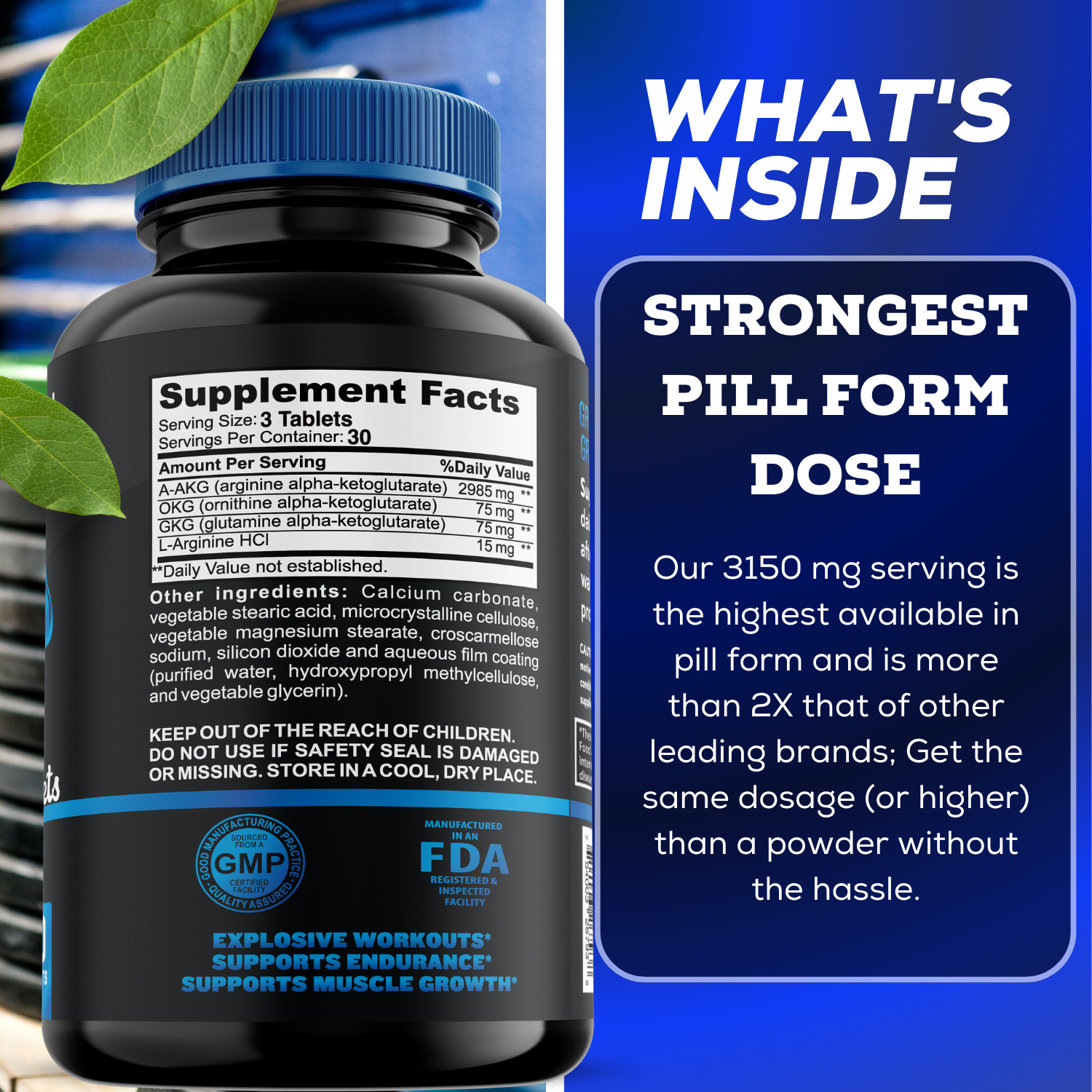 Dr. Emil’s ARGININE Plus – L Arginine + L Citrulline – 2500 MG High Dose NO B…