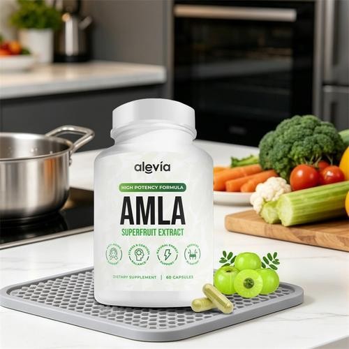 Alevia Organic Amla Capsules 1000mg Indian Gooseberry Antioxidant Supplement 60c