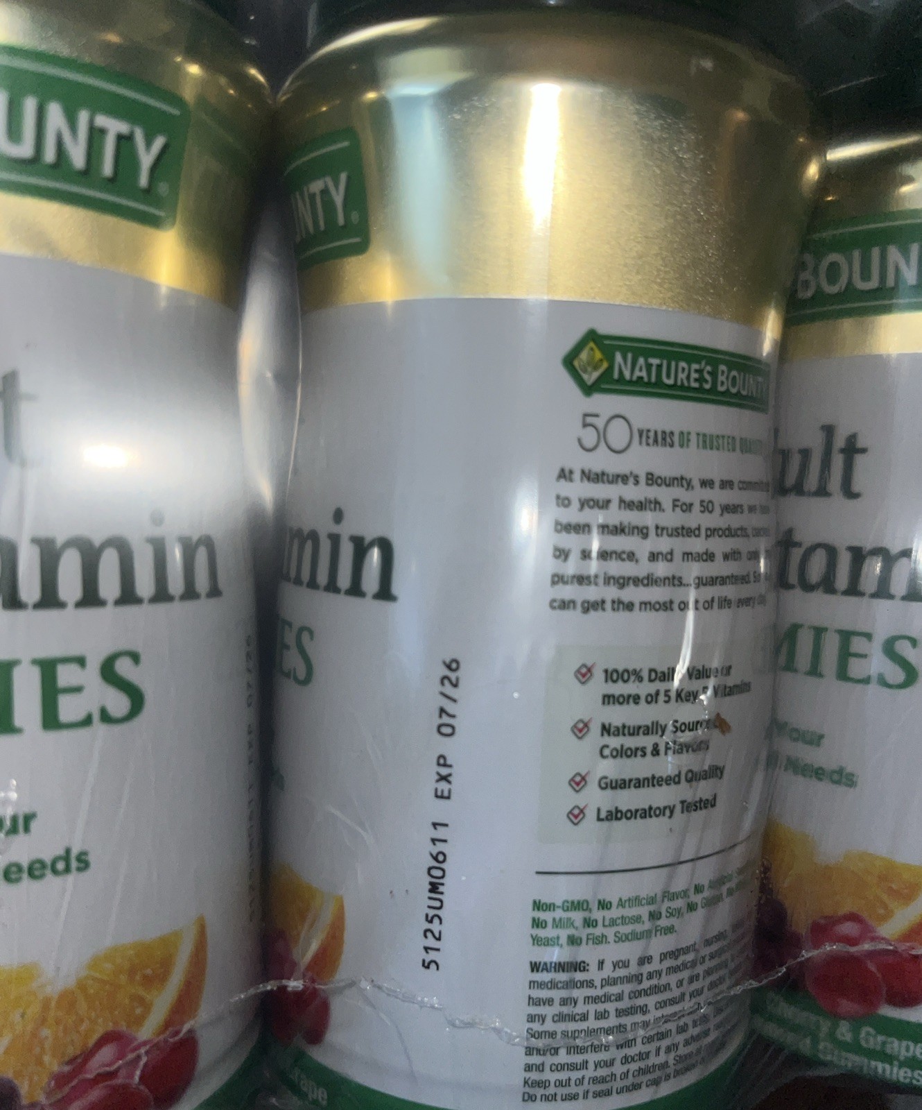 12 ct Nature’s Bounty Adult Multivitamin Orange/Cherry/Grape B132 Retails $182