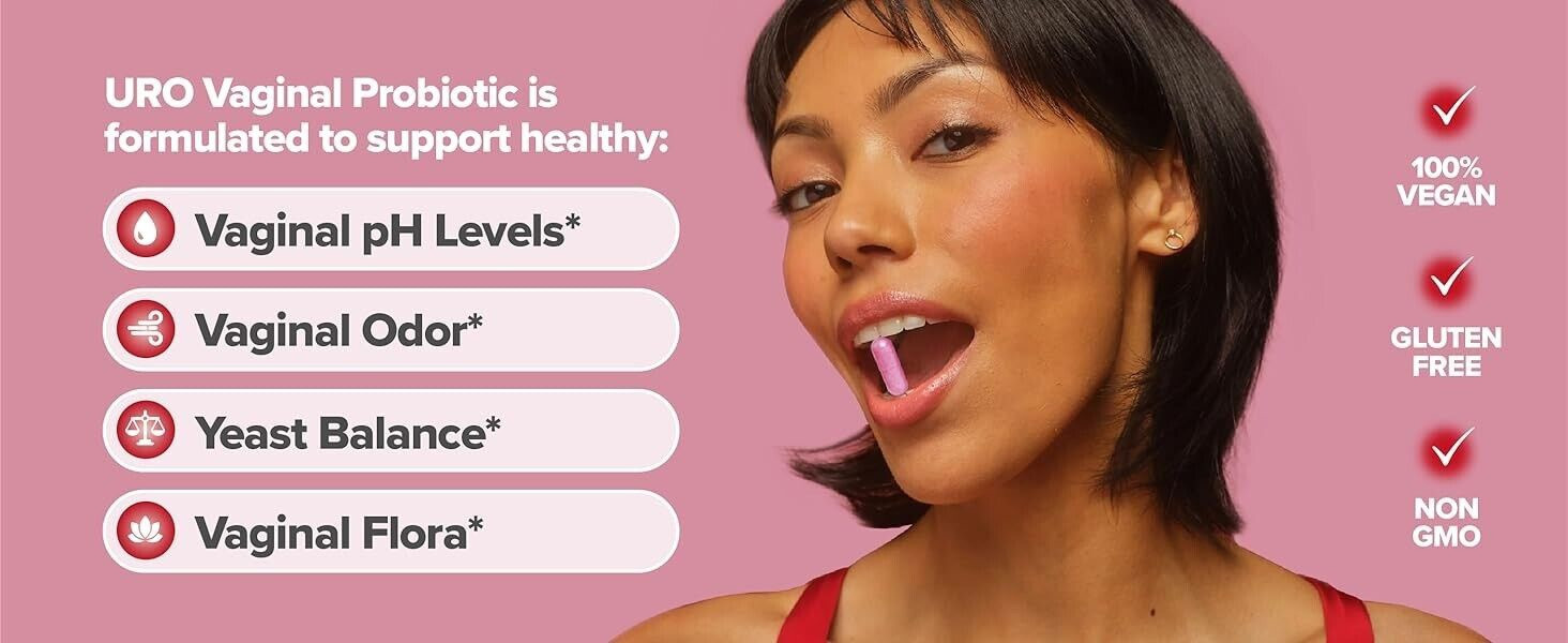 O Positiv Health URO pH Balance Vaginal Probiotics, 60 Capsules | Women’s Health