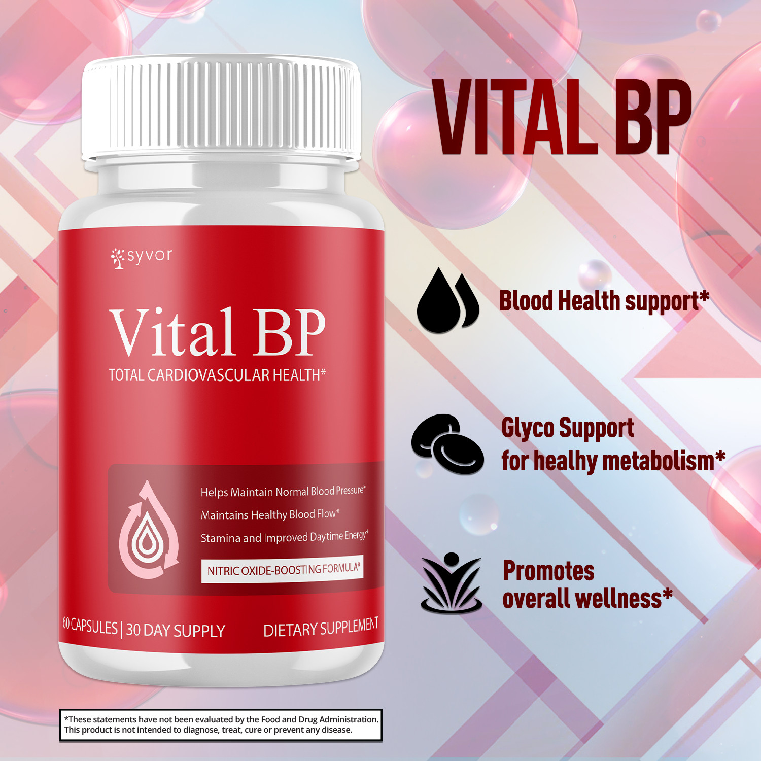 (1 Pack) Vital BP Advanced Blood Support Vitamin Formula VitalBP 60 Capsules