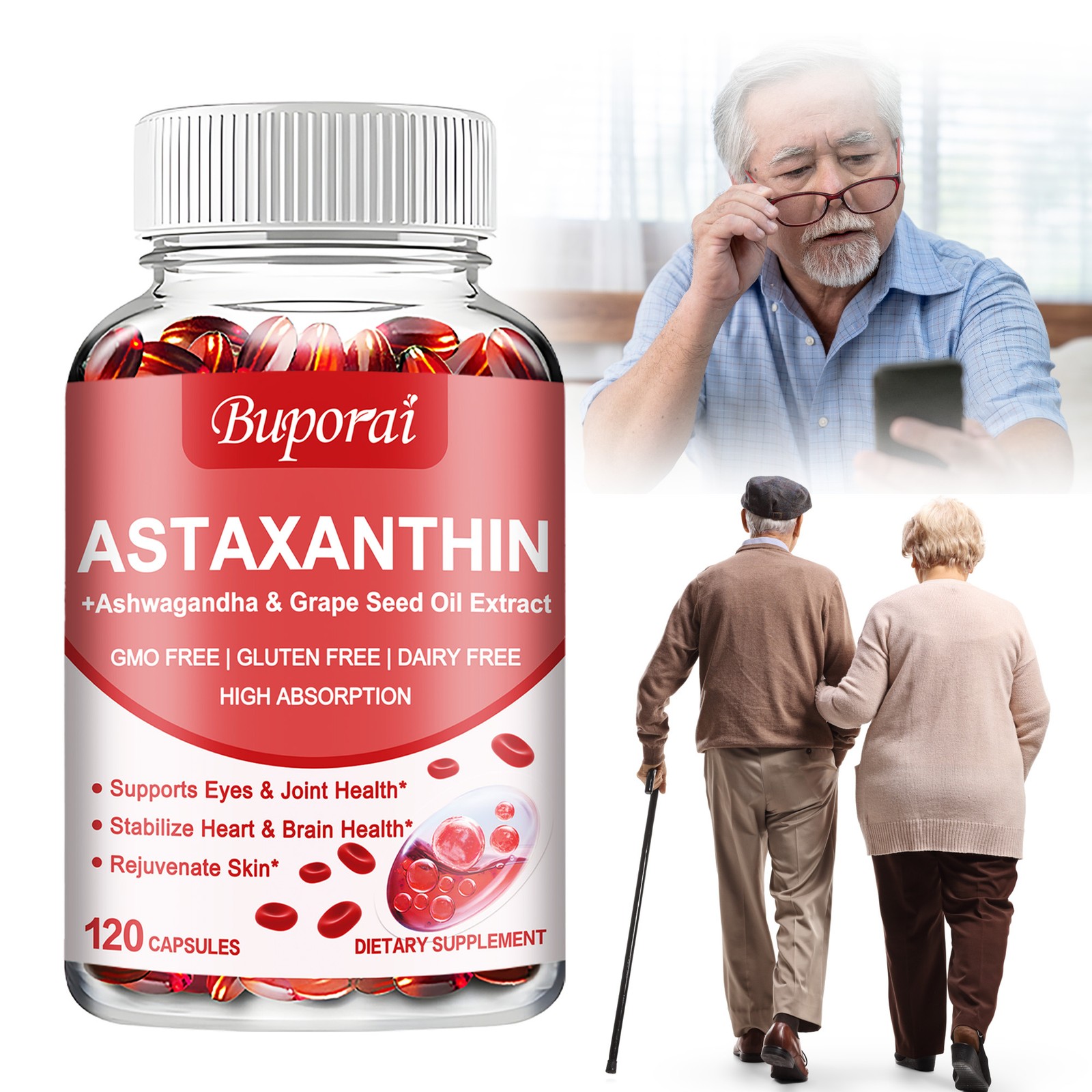 Astaxanthin 24mg – Heart and Cardiovascular Health, Support Antioxidant Activity
