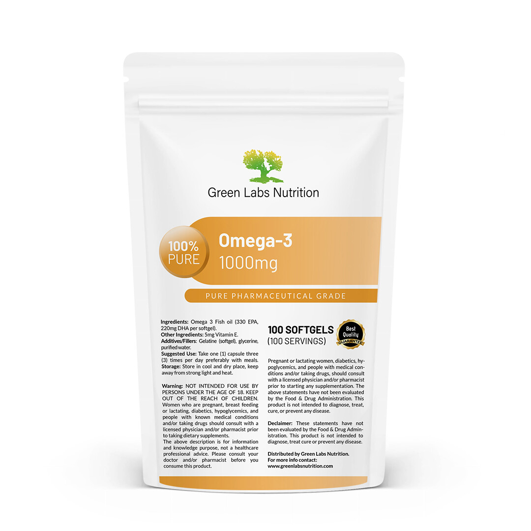 Omega 3 Fish Oil 1000mg Softgels 330mg EPA 220mg DHA