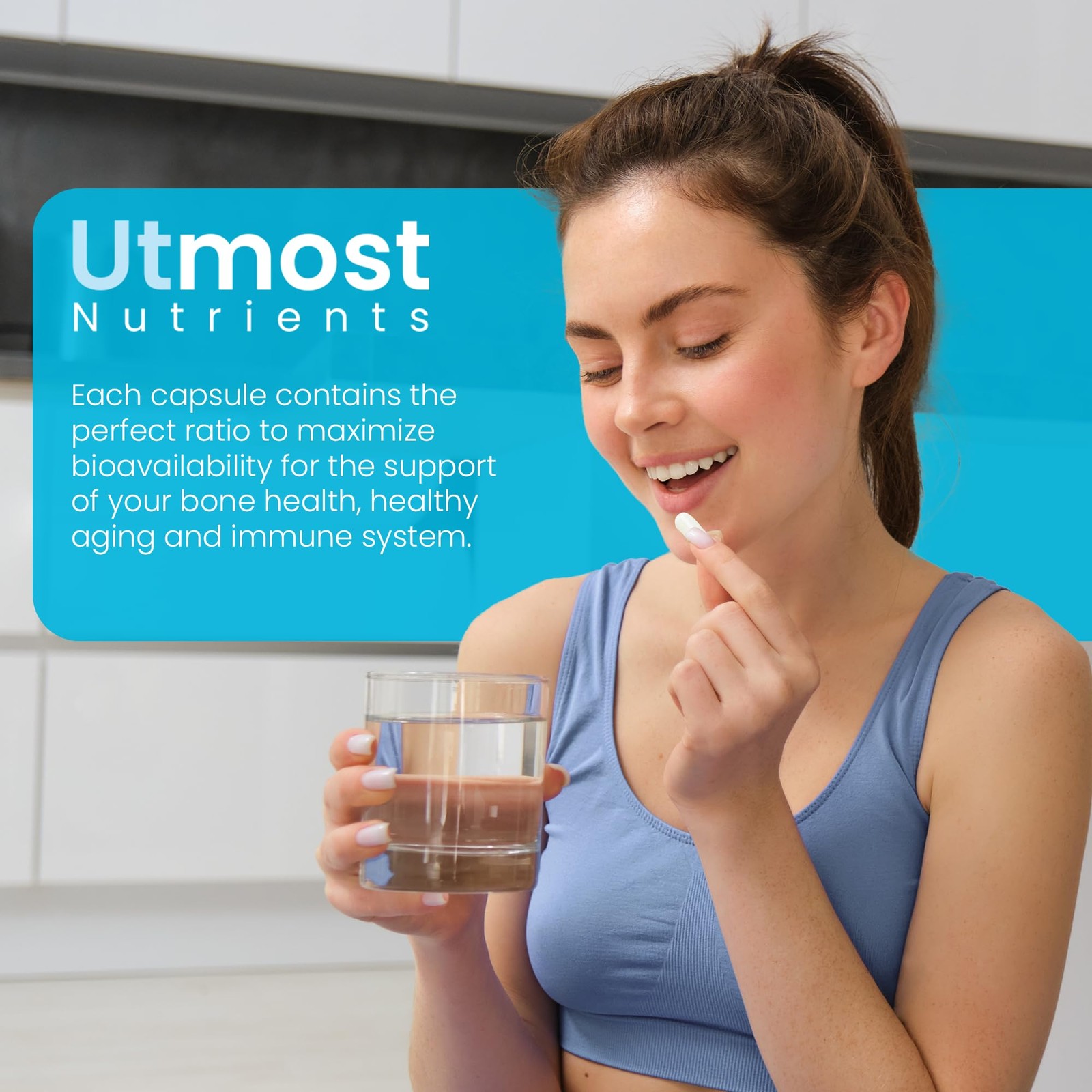 Vitamin D3 (5000iu) with K2 (100mcg) in one Capsule for 1 Count (Pack of 60)