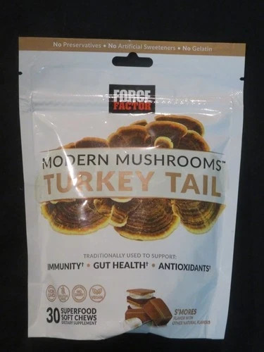 Force Factor Modern Mushrooms Turkey Tail 30 Soft Chews S’Mores 12/26