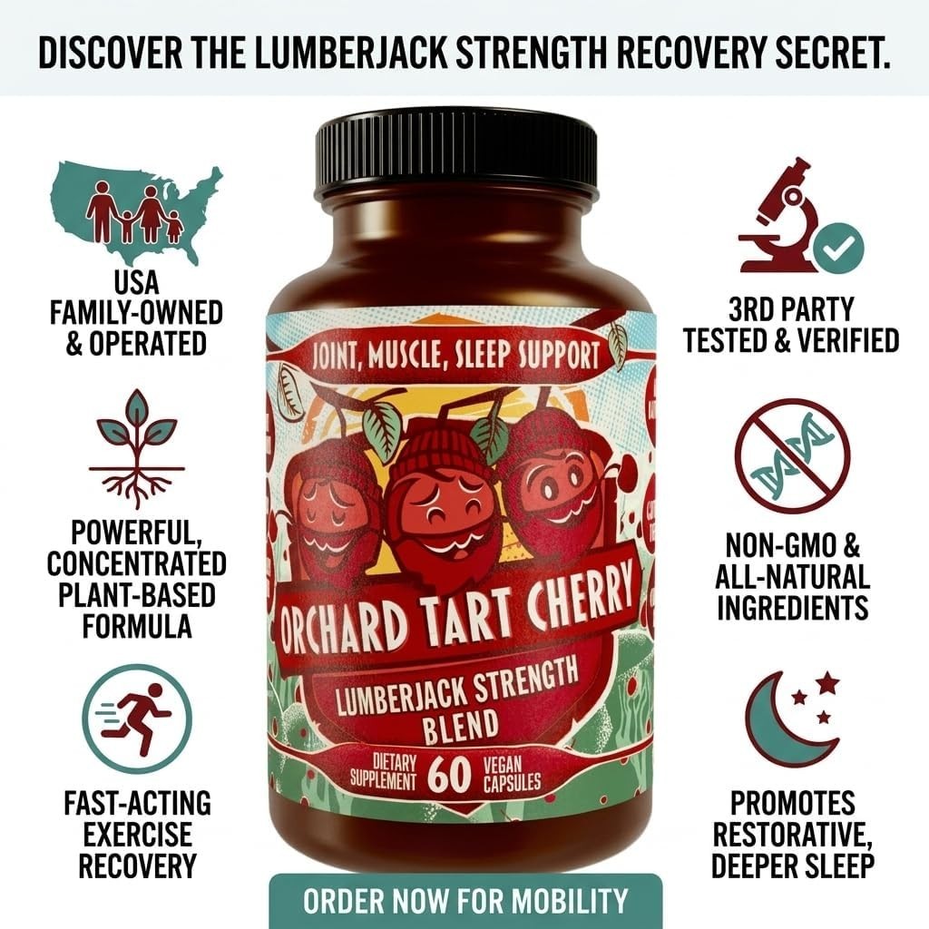 Orchard Tart Cherry Capsules – 90 Count for Joint Health & Recovery