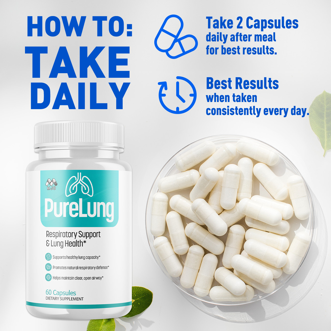 (1 Pack) PureLung Advanced Lung Support Supplement Pure Lung 60 Capsules