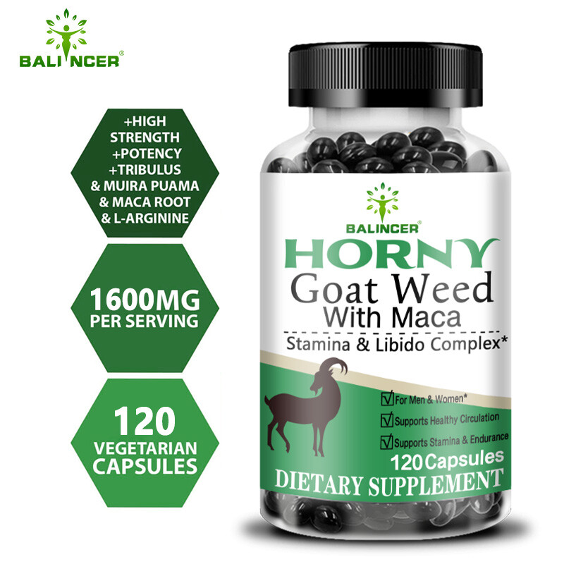 Horny Goat Weed and maca Extract -Gluten Free, Non-GMO,Unisex