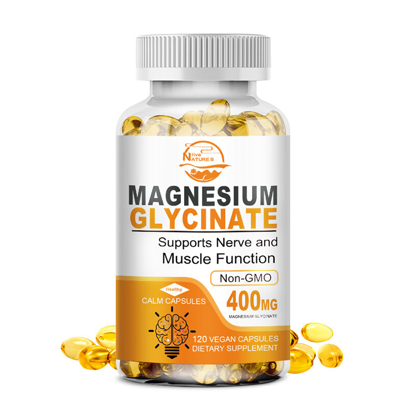 Magnesium Glycinate 400mg – 120 Capsules For Sleep, Stress Relief Support Bone
