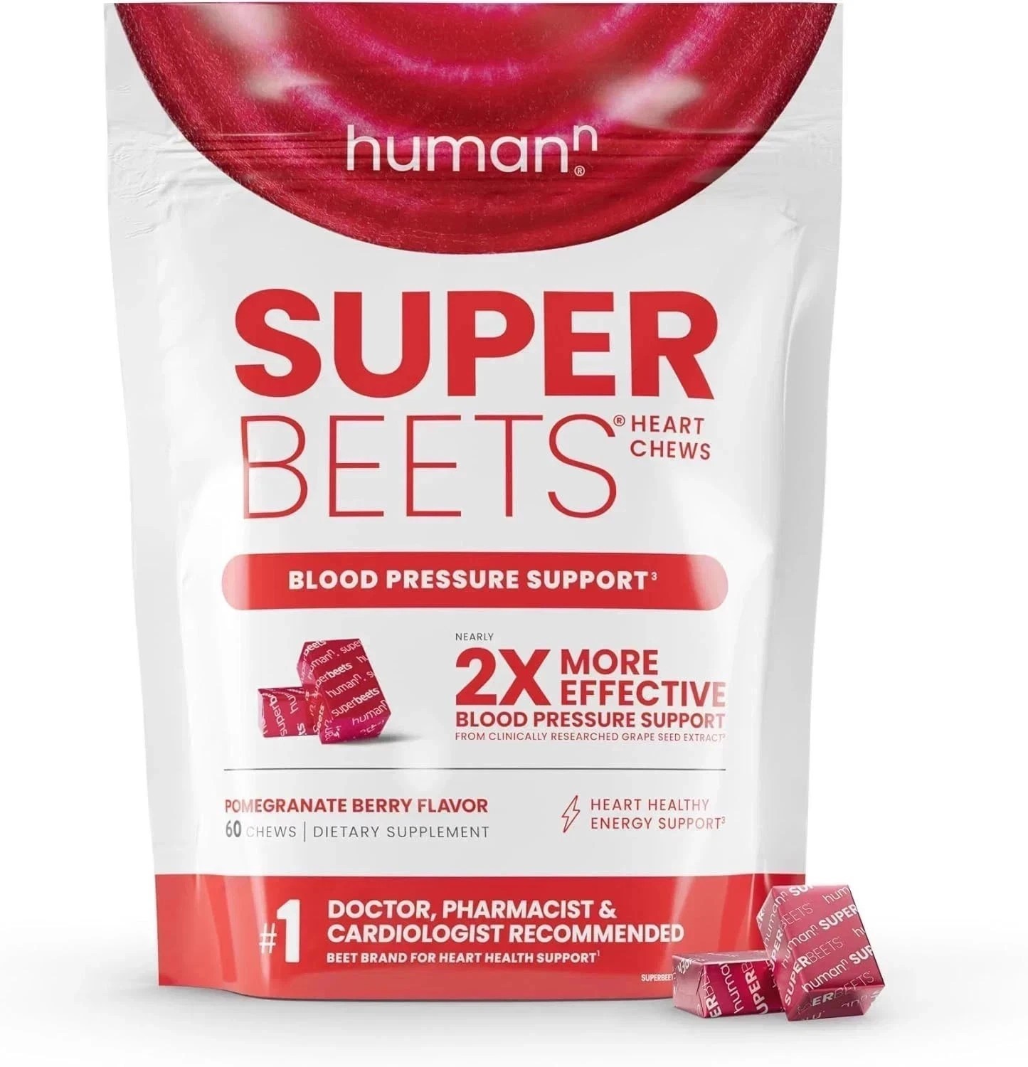 3Pack Human-N Super Beets / 60 count Pomegranate Chews for Heart Health