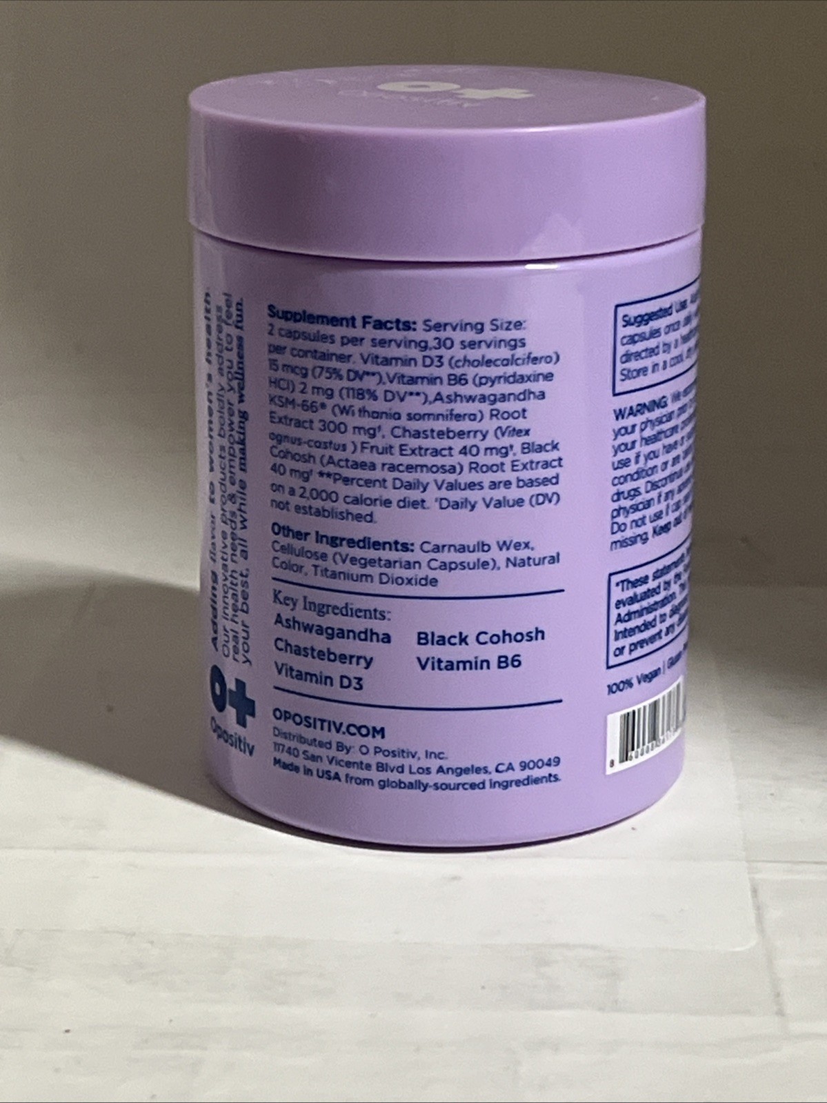 O Positiv MENO Vitamins for Menopause 60 VegCaps Exp 04/27