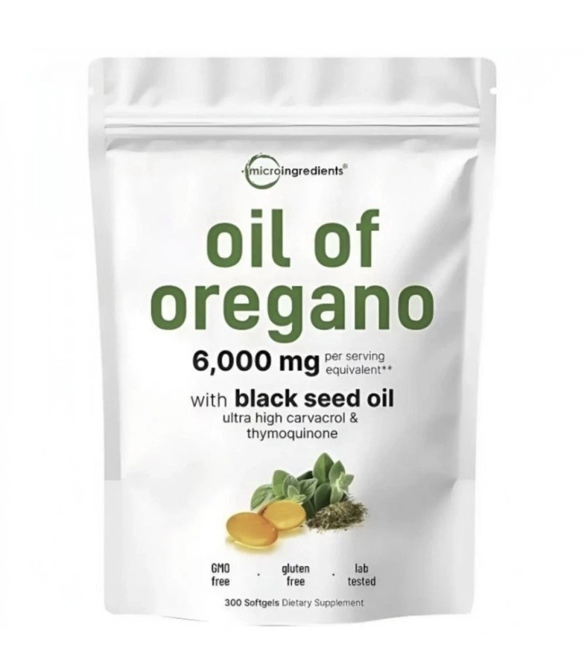 2 in 1 Oil of Oregano & Black Seed Softgels Count,Immune Support,with Carvacrol