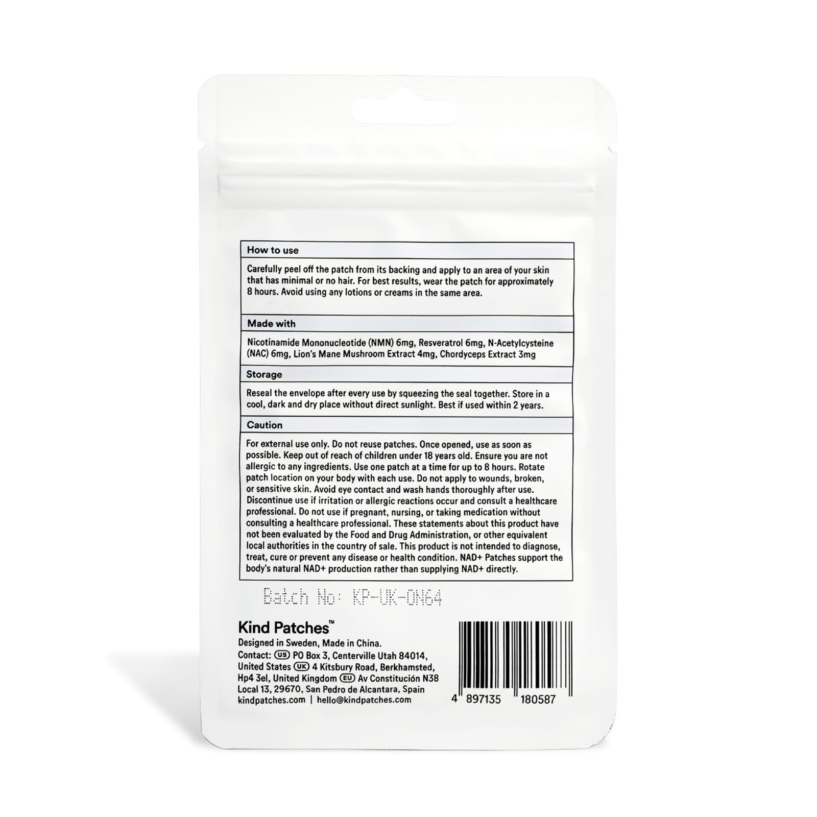 NAD Plus Patches by for Unisex – 30 Count Patches – Pack of 4