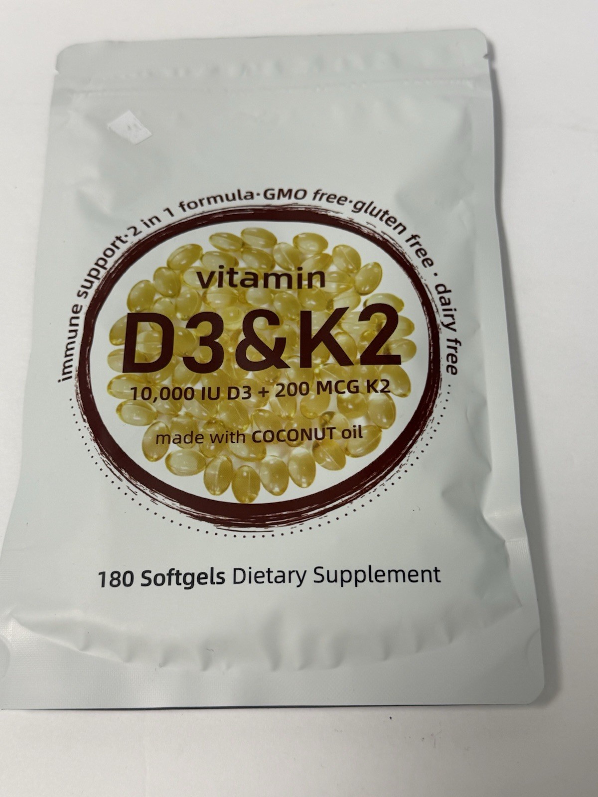 Micro Ingredients Vitamin D3 + K2 10,000 IU/200mcg 180 Softgels Non-GMO