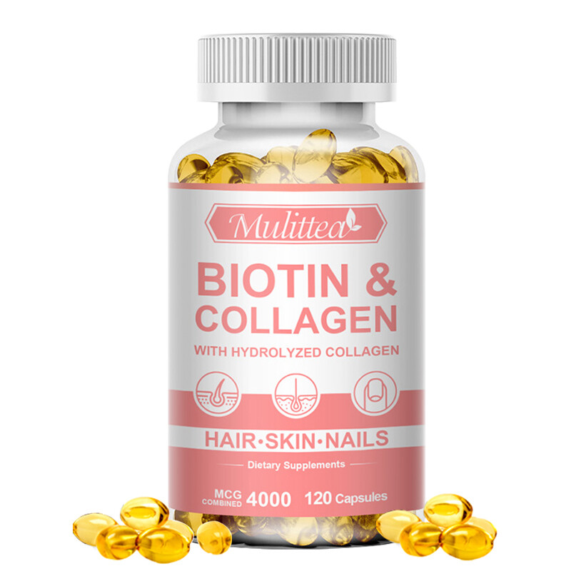 Biotin & Collagen Capsules 4000mcg For Hair,Skin,Nails Health Dietary Supplement