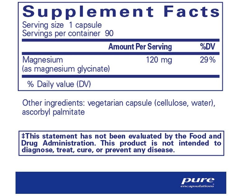 2-Pack Magnesium Glycinate 90 Capsules Hypoallergenic Supplement Non-GMO Pure
