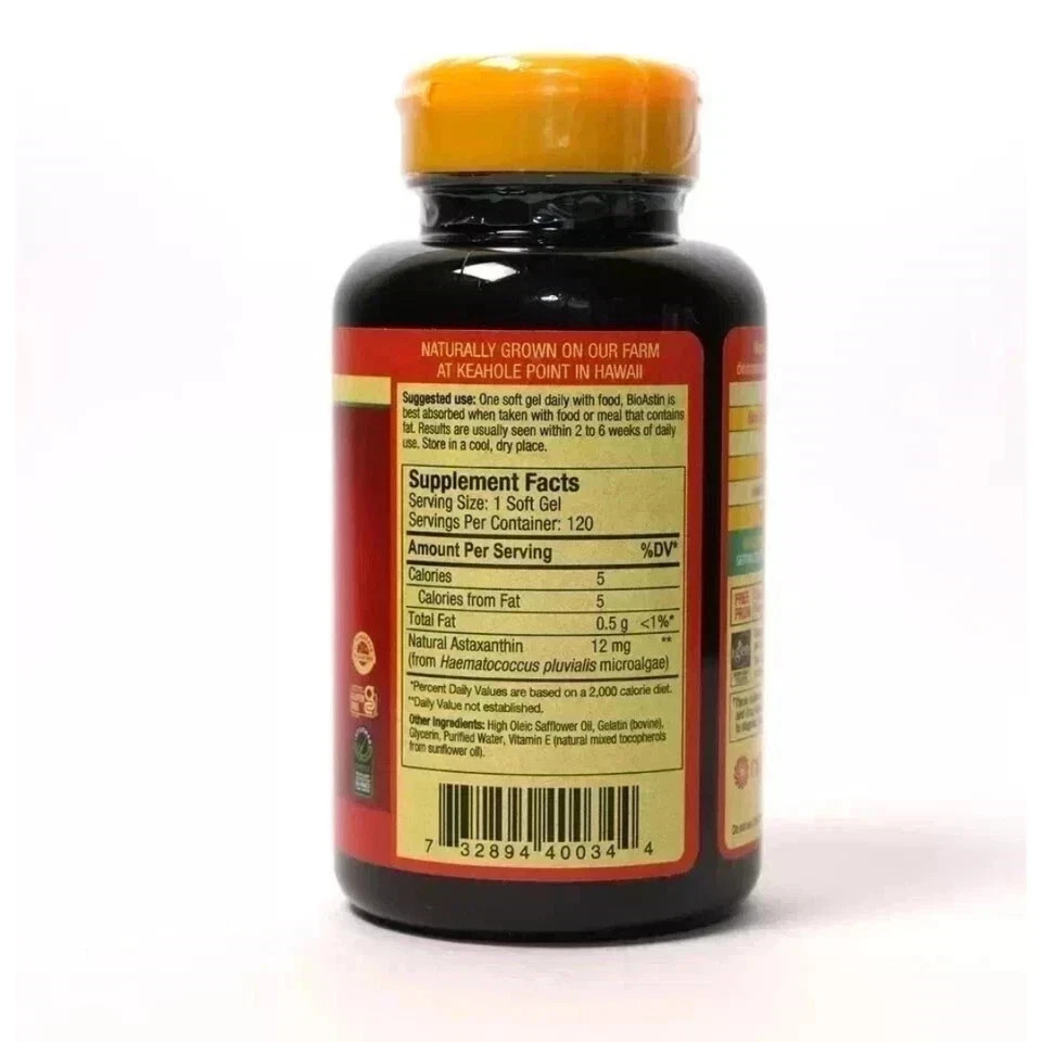 BioAstin Hawaiian Astaxanthin 12 mg – 120 Softgels | New & Sealed | Exp 10/2027