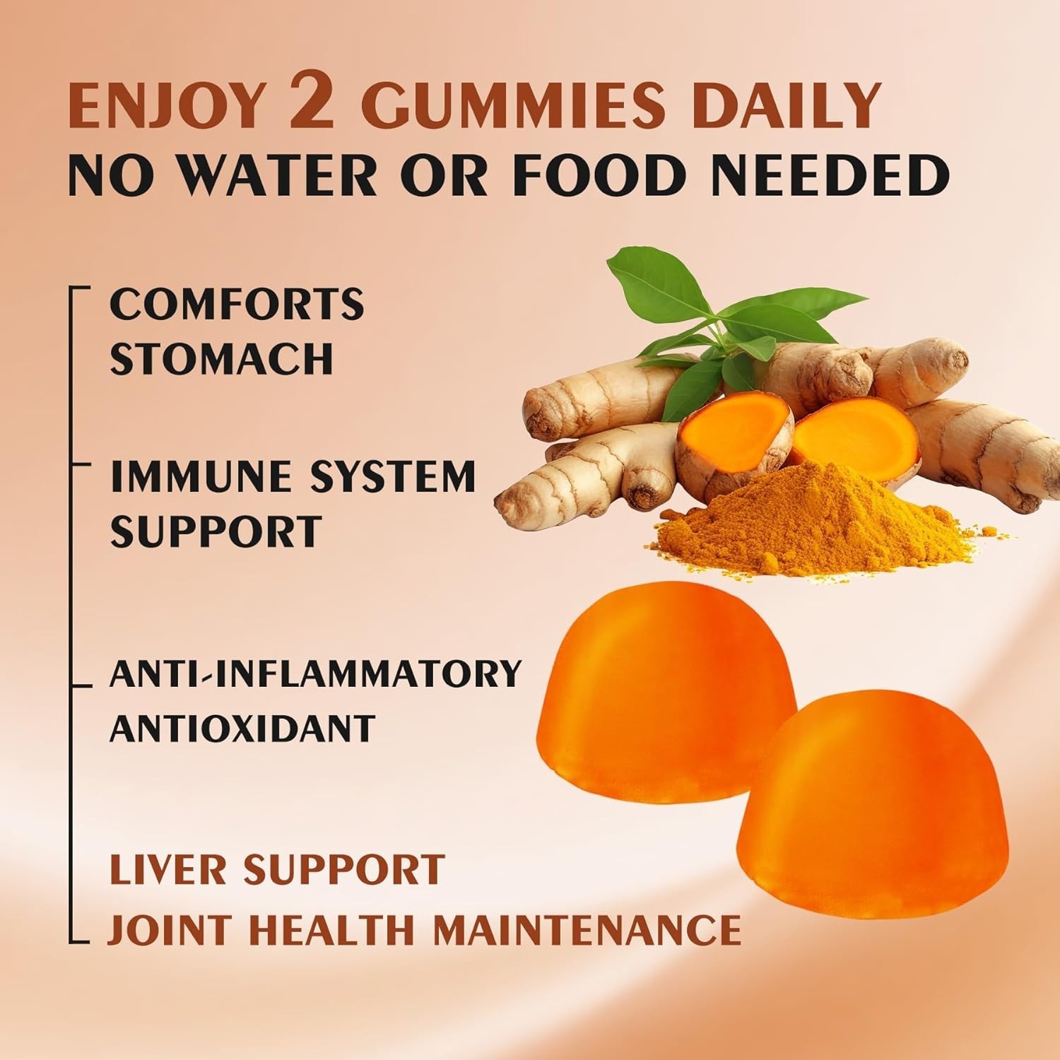 Turmeric Gummies, Joint & Muscle Relief + Immune Support, Natural Pineapple Flav