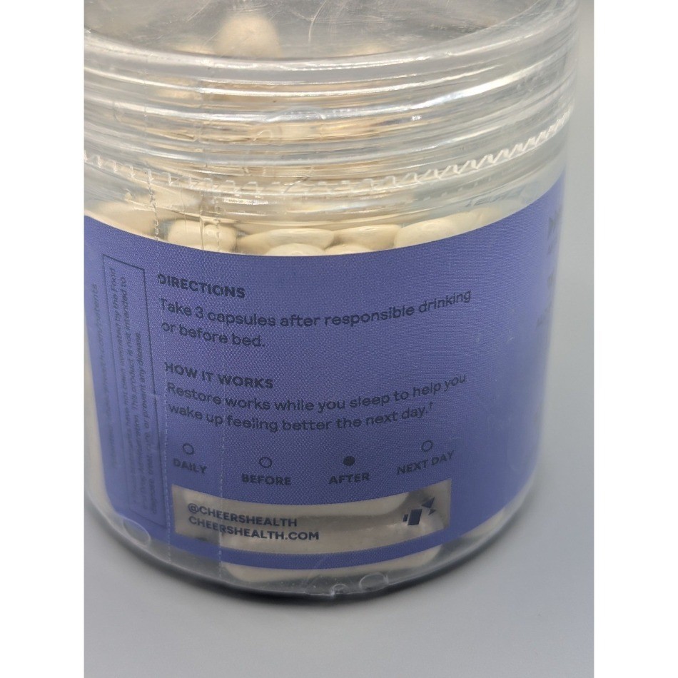 Cheers Restore DHM + L-Cysteine Supplement | Post-Alcohol Liver Support Capsules