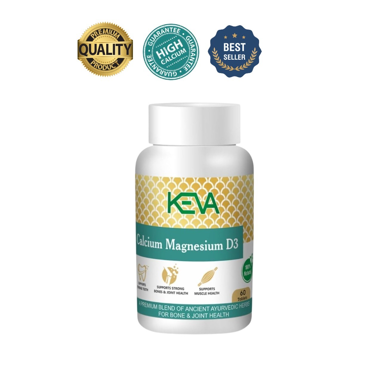 5 Pack KE.VA Calcium Magnesium D3 300 Tablets Daily Use