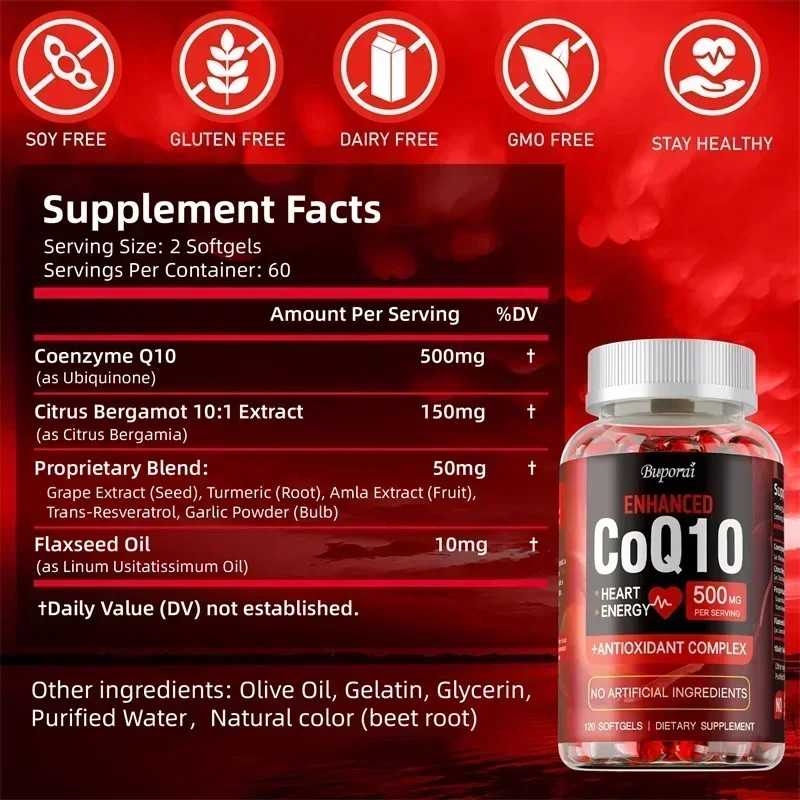 CoQ10 240pcs -Boost Energy Levels,Improve Blood Circulation,Support Heart Health