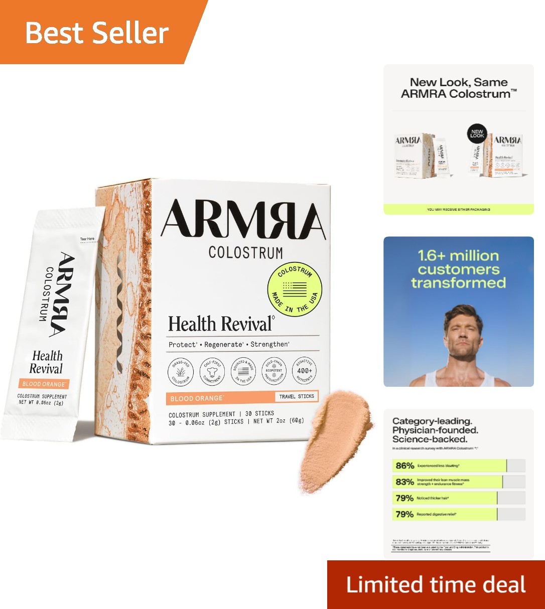 Blood Orange Colostrum Powder|30 Servings|Gut Health & Immunity Boost