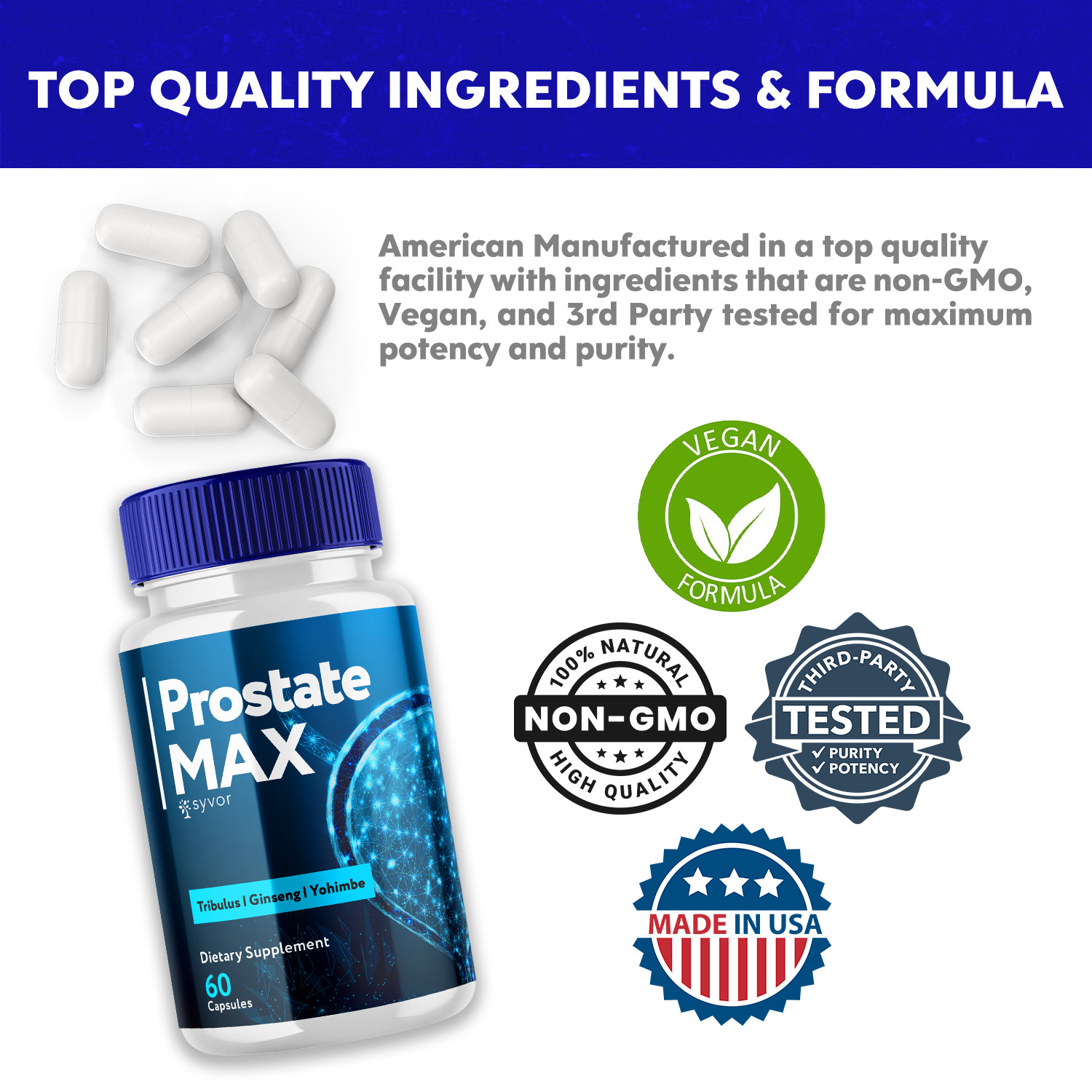 Prostate Max Formula Supplement Natural Vitamin for Health & Wellness 120 Caps