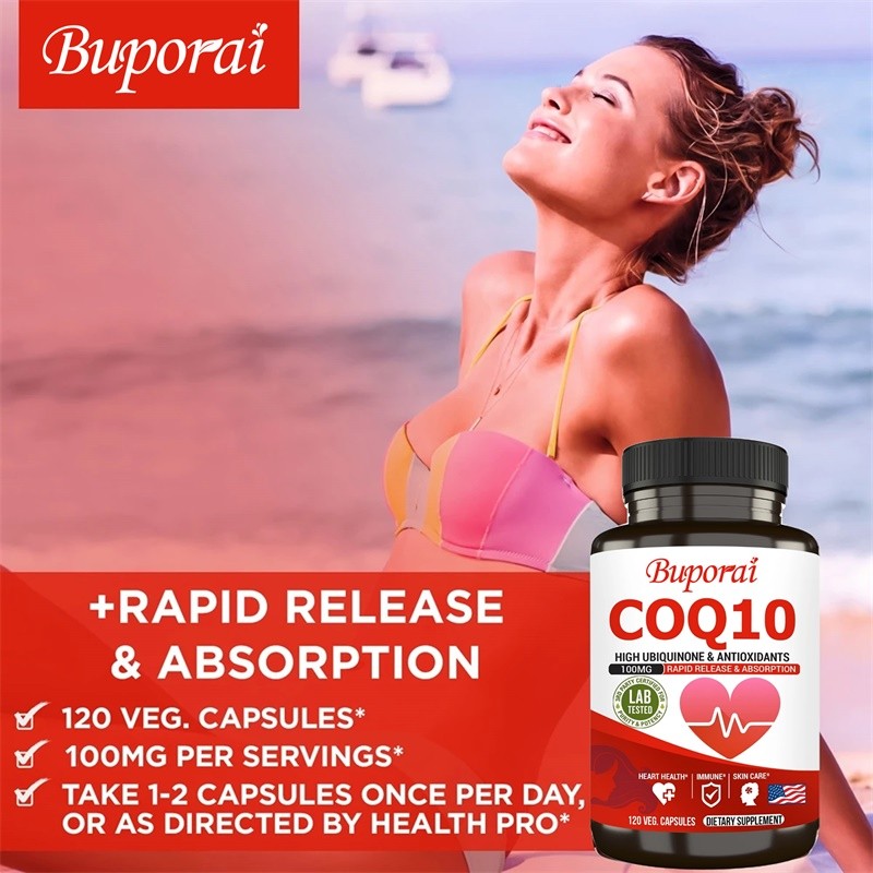 CoQ10 120pcs,Promotes Blood Circulation,Supports Heart and Blood Pressure Health