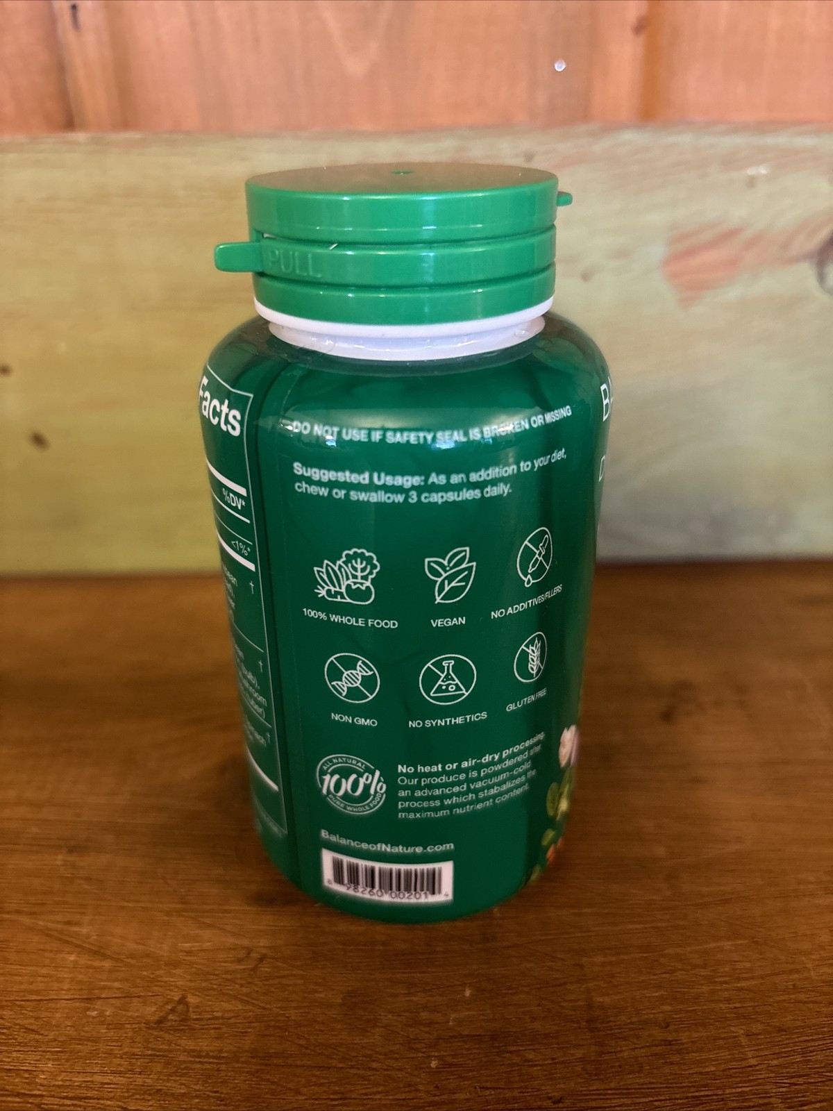 Balance of Nature Whole Veggies Supplement Superfood Vegetables 90 Ct SEALED