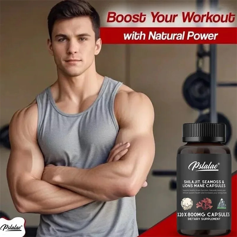 Shilajit, Seamoss & Lion’s Mane 120pcs,For Mood,Improve Endurance & Performance