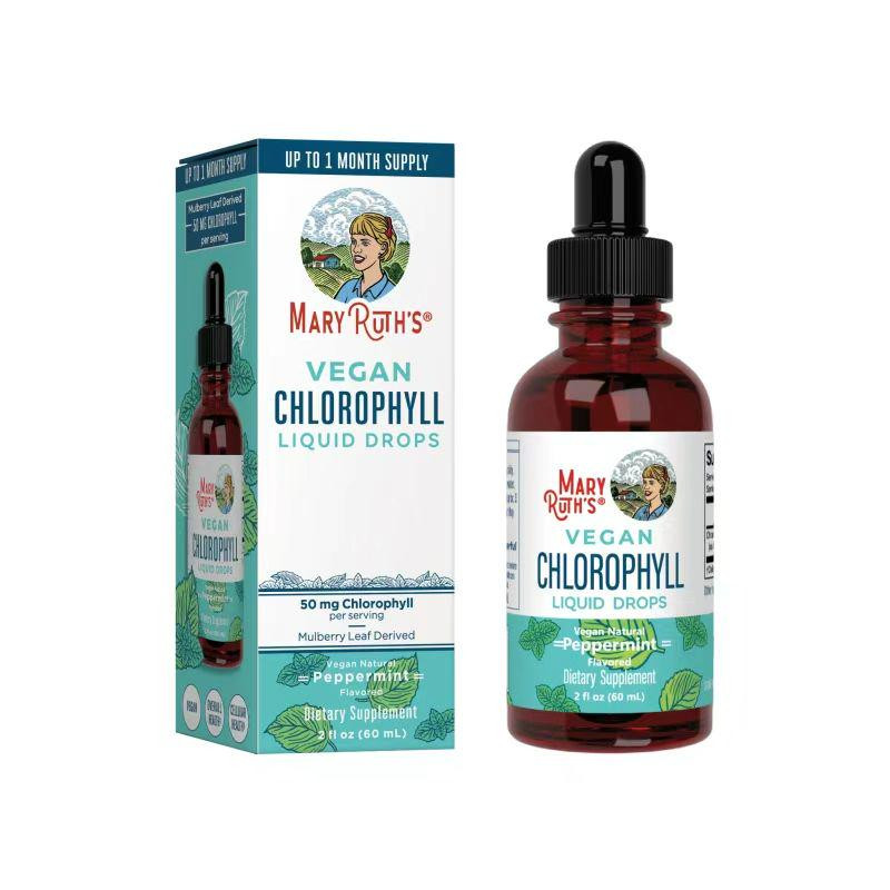 Mary Ruth’s VEGAN Chlorophyll Liquid Drops Peppermint Flavored 4 Fl Oz (120ml)