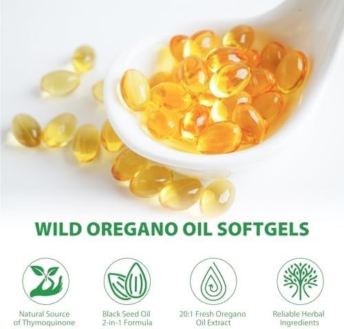 Resilia Oregano Oil Capsules 120 Count 6000mg Oil of Oregano with Black Seed oil