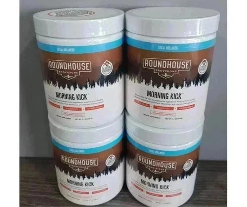 4 ROUNDHOUSE MORNING KICK CHUCK-DIGESTIVE POWDER STRAWBERRY LEMONADE 9.1 OZ.