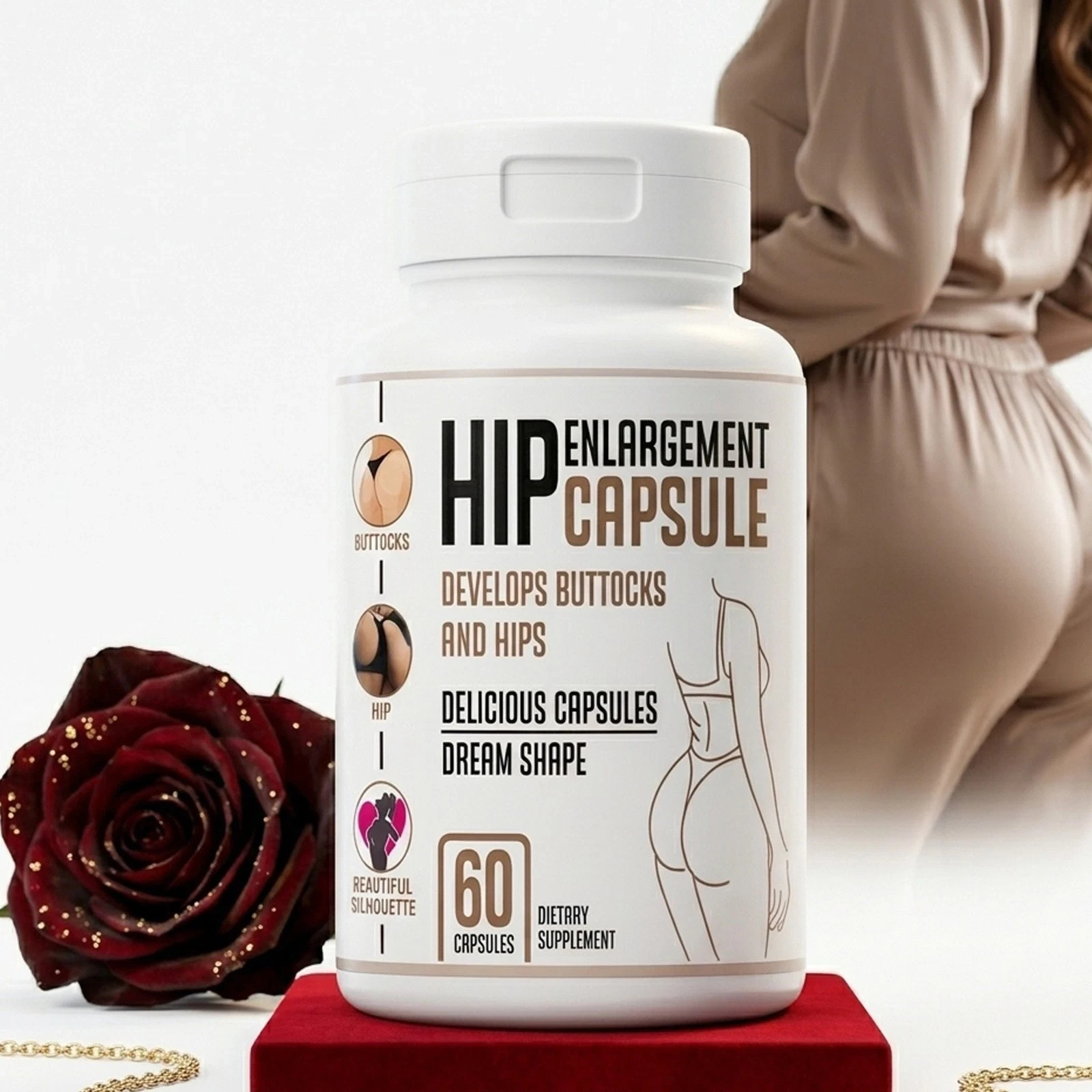 Hip Enlargement Capsule – 30 Days Supply – Herbal Extract For Feminine Growth