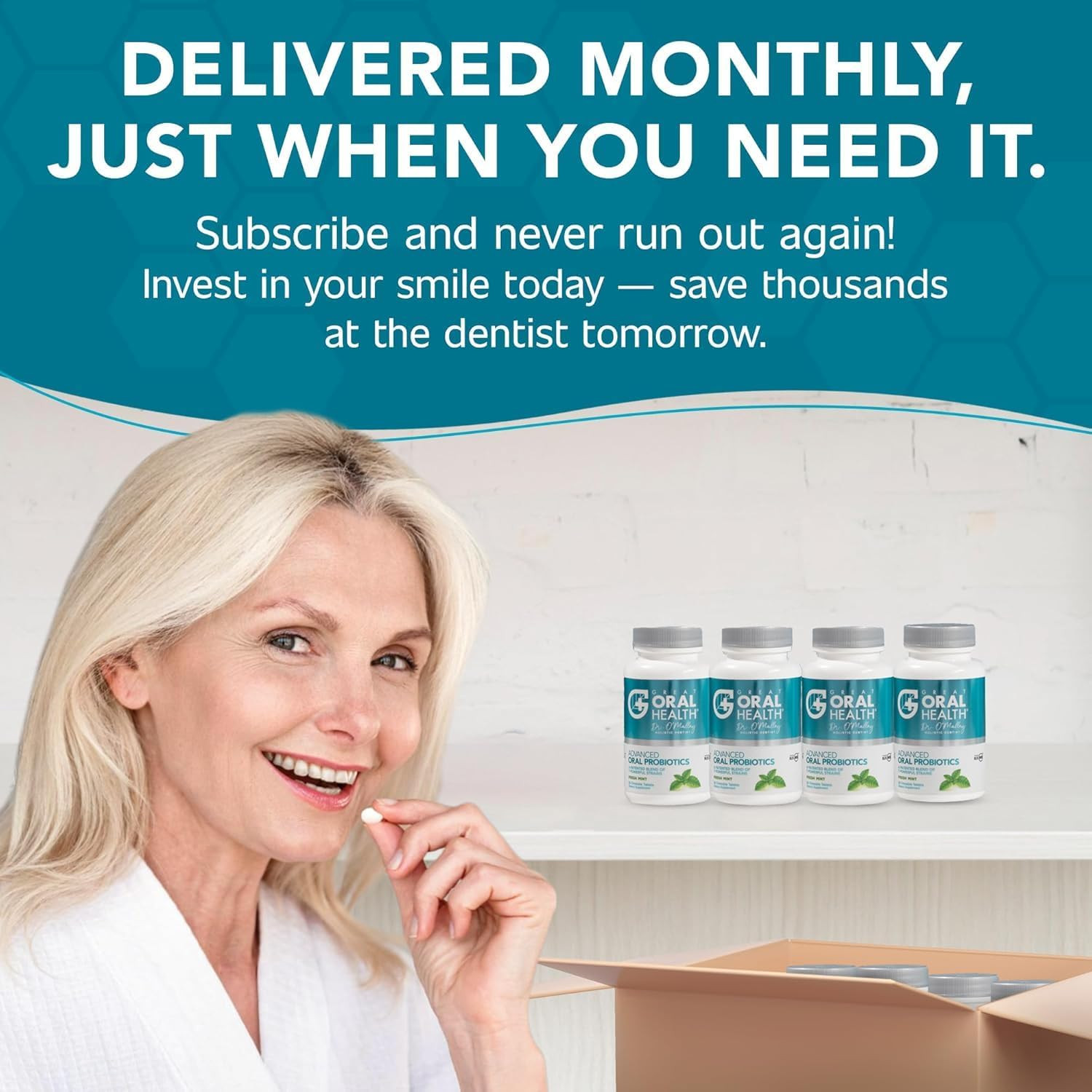 Oral Probiotics for Mouth Bad Breath Treatment for Adults; Dentist Formulated D