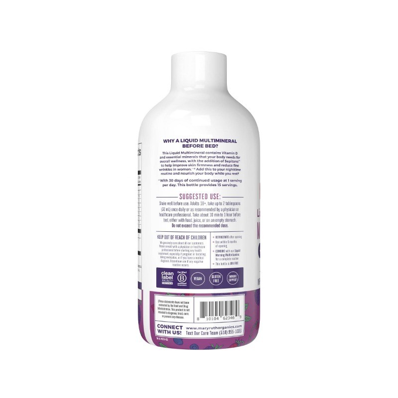 MaryRuth’s Liquid Nighttime Multimineral + Skin Renew – Berry Dream -15.22 fl oz