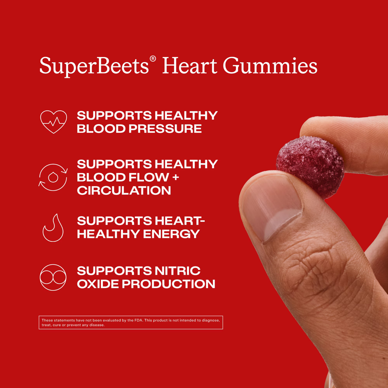 Humann SuperBeets Strawberry Heart Gummies Beetroot Grape Seed 60ct FREE SHIP