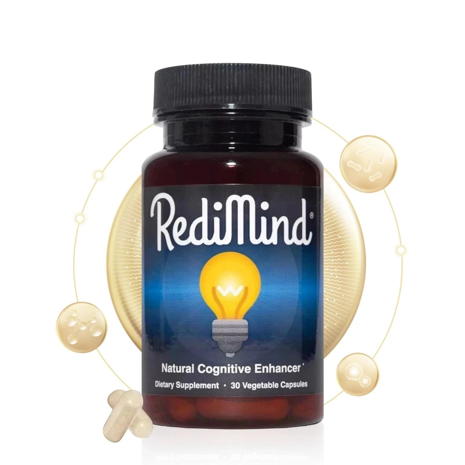 3 Pack RediMind 30 Capsules Natural Focus Memory Brain Supplement