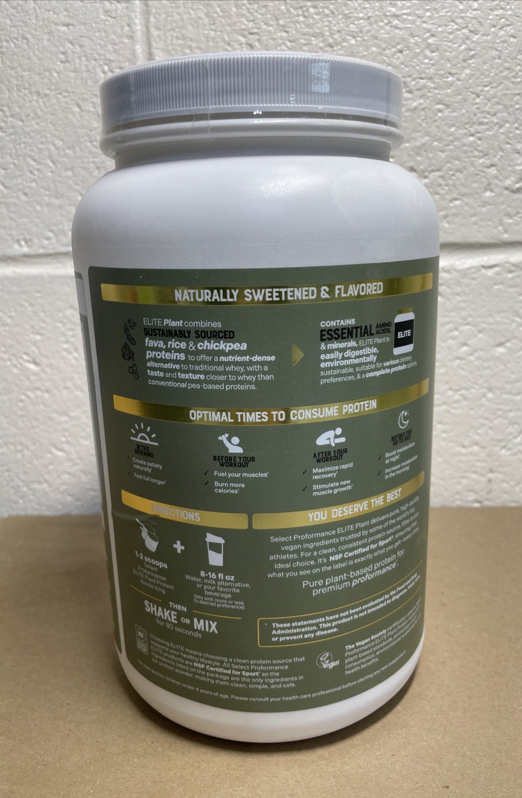 Silver Star Nutrition Elite Vegan Plant Protein Powder Vanilla Icing 2lb 40 Serv