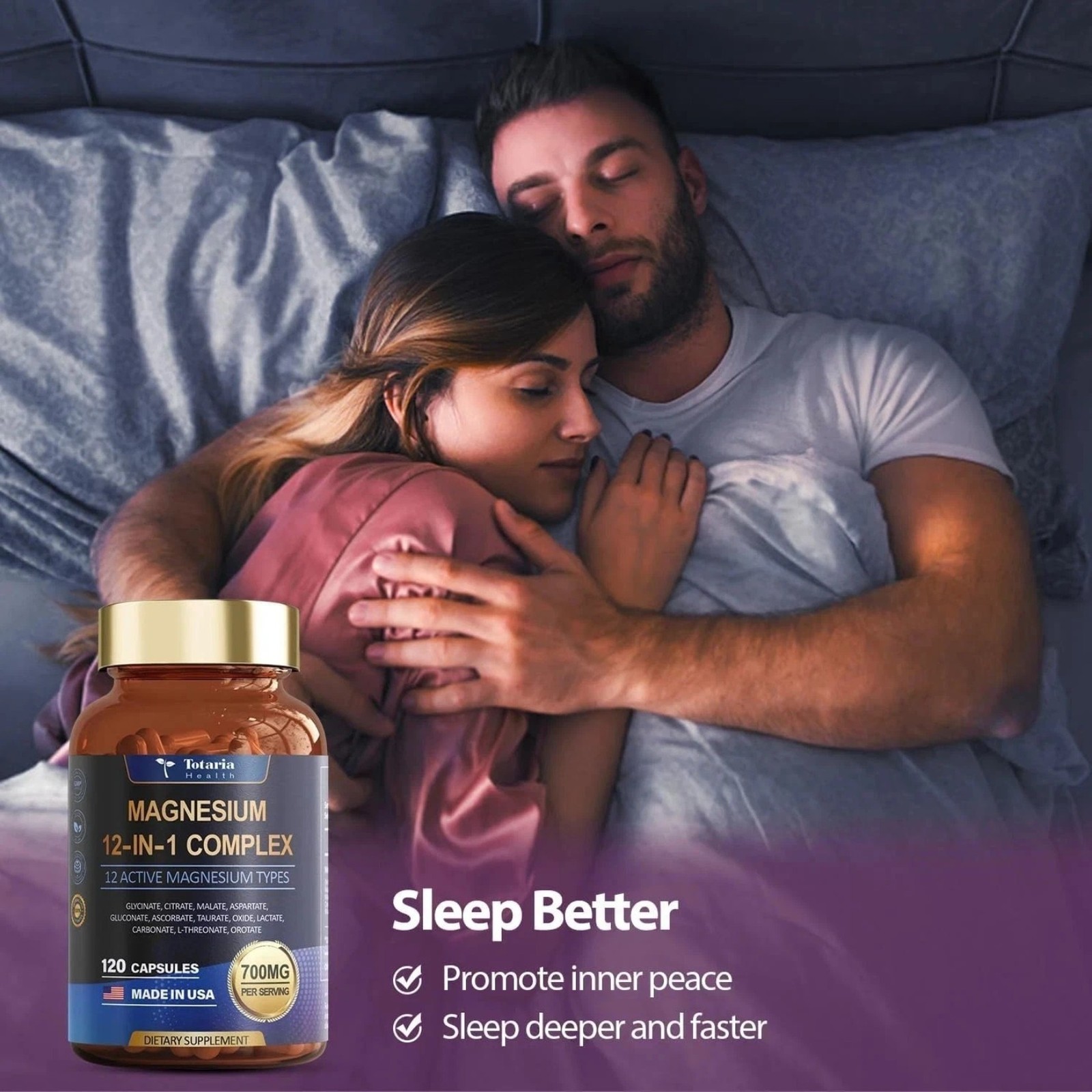 Magnesium 12 in 1 Complex 700mg – Glycinate Citrate Malate Taurate Daily Support
